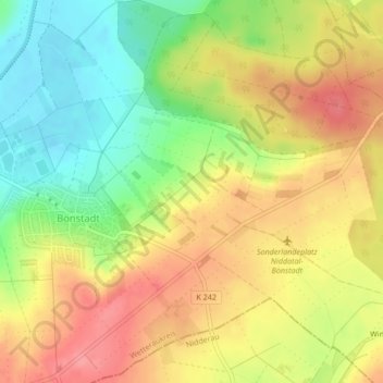 Topografische Karte Am alten Berg, Höhe, Relief