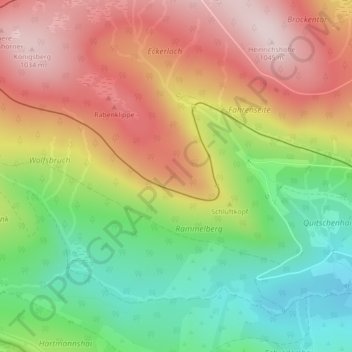 Topografische Karte Kanzelklippe, Höhe, Relief