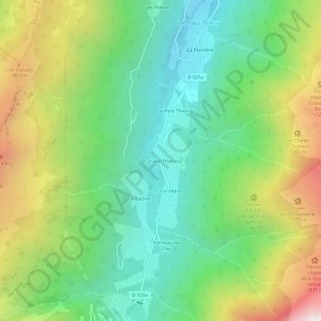 Topografische Karte Le Grand Thiervoz, Höhe, Relief