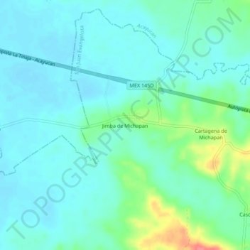 Topografische Karte Jimba de Michapan, Höhe, Relief