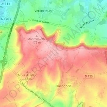 Topografische Karte Le Haut Pichot, Höhe, Relief