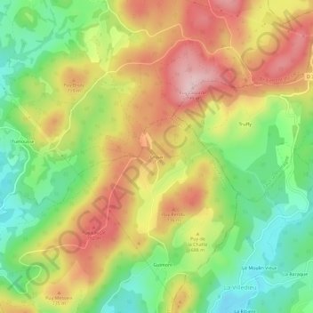 Topografische Karte Croux, Höhe, Relief