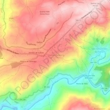 Topografische Karte Santa Ovaia, Höhe, Relief