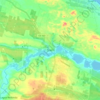 Topografische Karte Trairi, Höhe, Relief