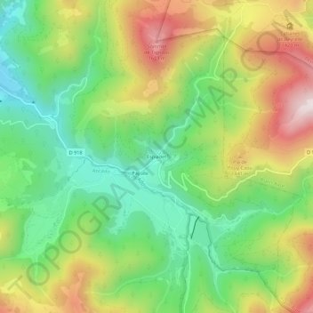Topografische Karte Espiadet, Höhe, Relief