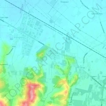 Topografische Karte Capocolle, Höhe, Relief