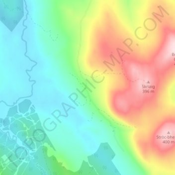 Topografische Karte Glenmore, Höhe, Relief