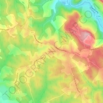 Topografische Karte Les Gibilis, Höhe, Relief