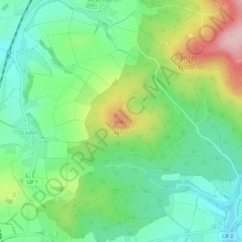 Topografische Karte Steglitz, Höhe, Relief