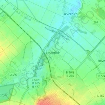 Topografische Karte Bessenich, Höhe, Relief