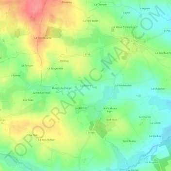 Topografische Karte La Rivière, Höhe, Relief