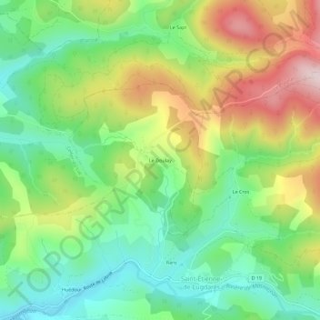 Topografische Karte Le Doulay, Höhe, Relief