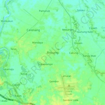 Topografische Karte Binuang, Höhe, Relief