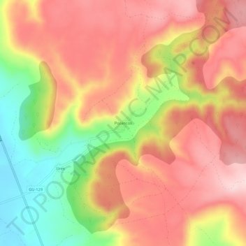 Topografische Karte Pozancos, Höhe, Relief