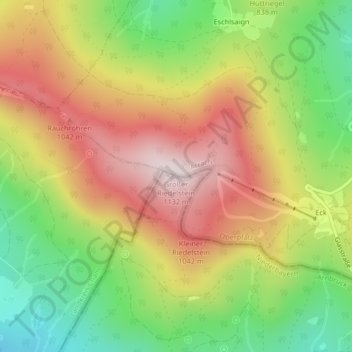 Topografische Karte Großer Riedelstein, Höhe, Relief