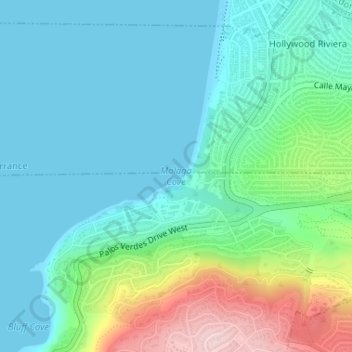 Topografische Karte Malaga Cove, Höhe, Relief
