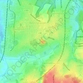 Topografische Karte Halde Gotthelf, Höhe, Relief