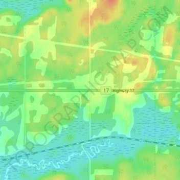 Topografische Karte Minnitaki, Höhe, Relief