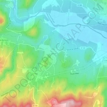 Topografische Karte Donnat, Höhe, Relief