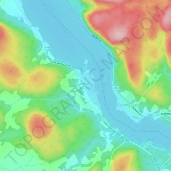 Topografische Karte Saint-Jean-des-Piles, Höhe, Relief