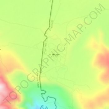 Topografische Karte El Refugio, Höhe, Relief