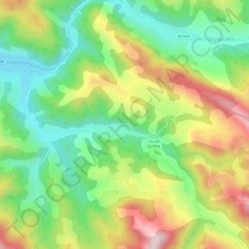 Topografische Karte Stănija, Höhe, Relief