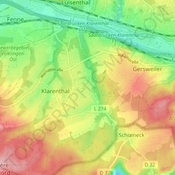 Topografische Karte Neu-Aschbach, Höhe, Relief