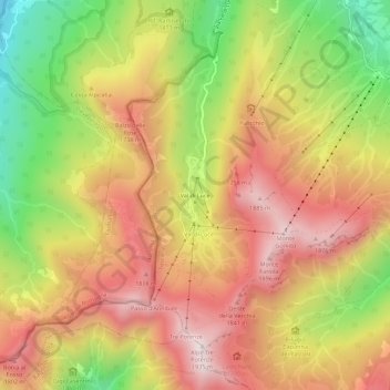 Topografische Karte Val di Luce, Höhe, Relief