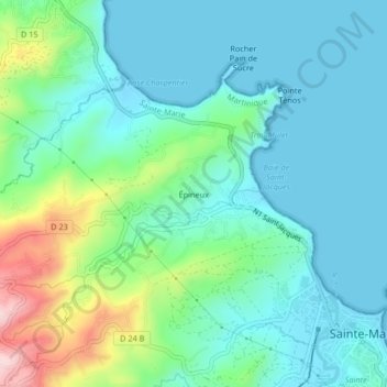 Topografische Karte Épineux, Höhe, Relief