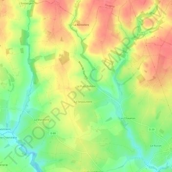 Topografische Karte Le Puits Pellerin, Höhe, Relief