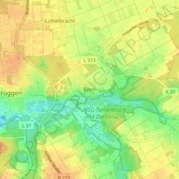 Topografische Karte Born, Höhe, Relief