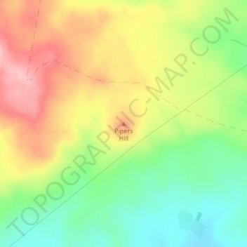 Topografische Karte Pipers Hill, Höhe, Relief