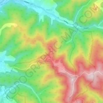Topografische Karte Butoc, Höhe, Relief