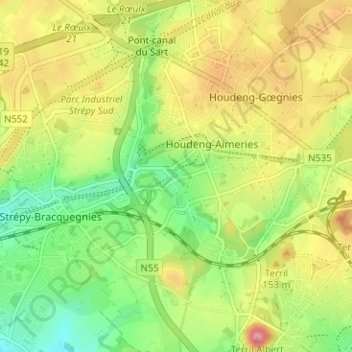 Topografische Karte Le Marais, Höhe, Relief