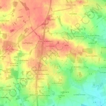 Topografische Karte La Rinais, Höhe, Relief