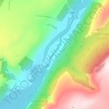 Topografische Karte South Laggan, Höhe, Relief