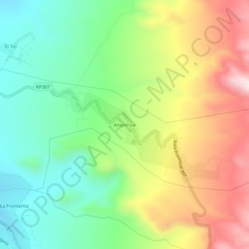 Topografische Karte Ampimpa, Höhe, Relief