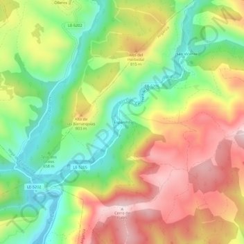 Topografische Karte Espanillo, Höhe, Relief