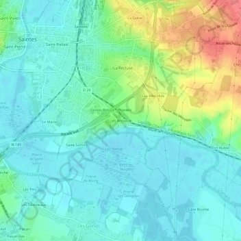 Topografische Karte Les Arcivaux, Höhe, Relief
