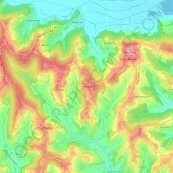 Topografische Karte Kleinkögeln, Höhe, Relief