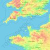Topografische Karte Alderney, Höhe, Relief