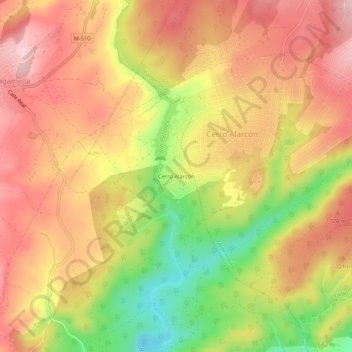 Topografische Karte Cerro Alarcón, Höhe, Relief
