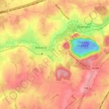 Topografische Karte Puhain, Höhe, Relief