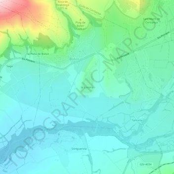 Topografische Karte la Corona, Höhe, Relief
