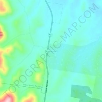Topografische Karte Glenwood, Höhe, Relief