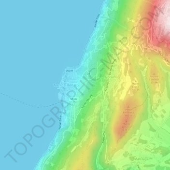 Topografische Karte Loncrino, Höhe, Relief