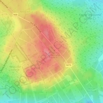Topografische Karte Ardennes, Höhe, Relief