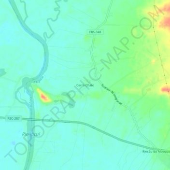 Topografische Karte Cerro Chato, Höhe, Relief