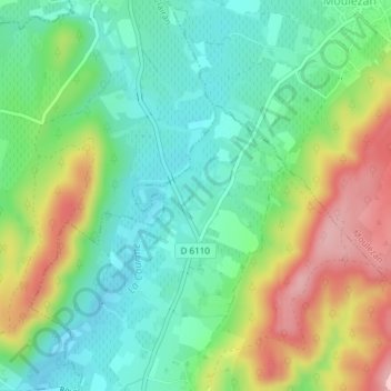 Topografische Karte Fenouiller, Höhe, Relief