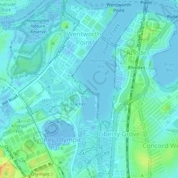 Topografische Karte Shipwreck Lookout, Höhe, Relief
